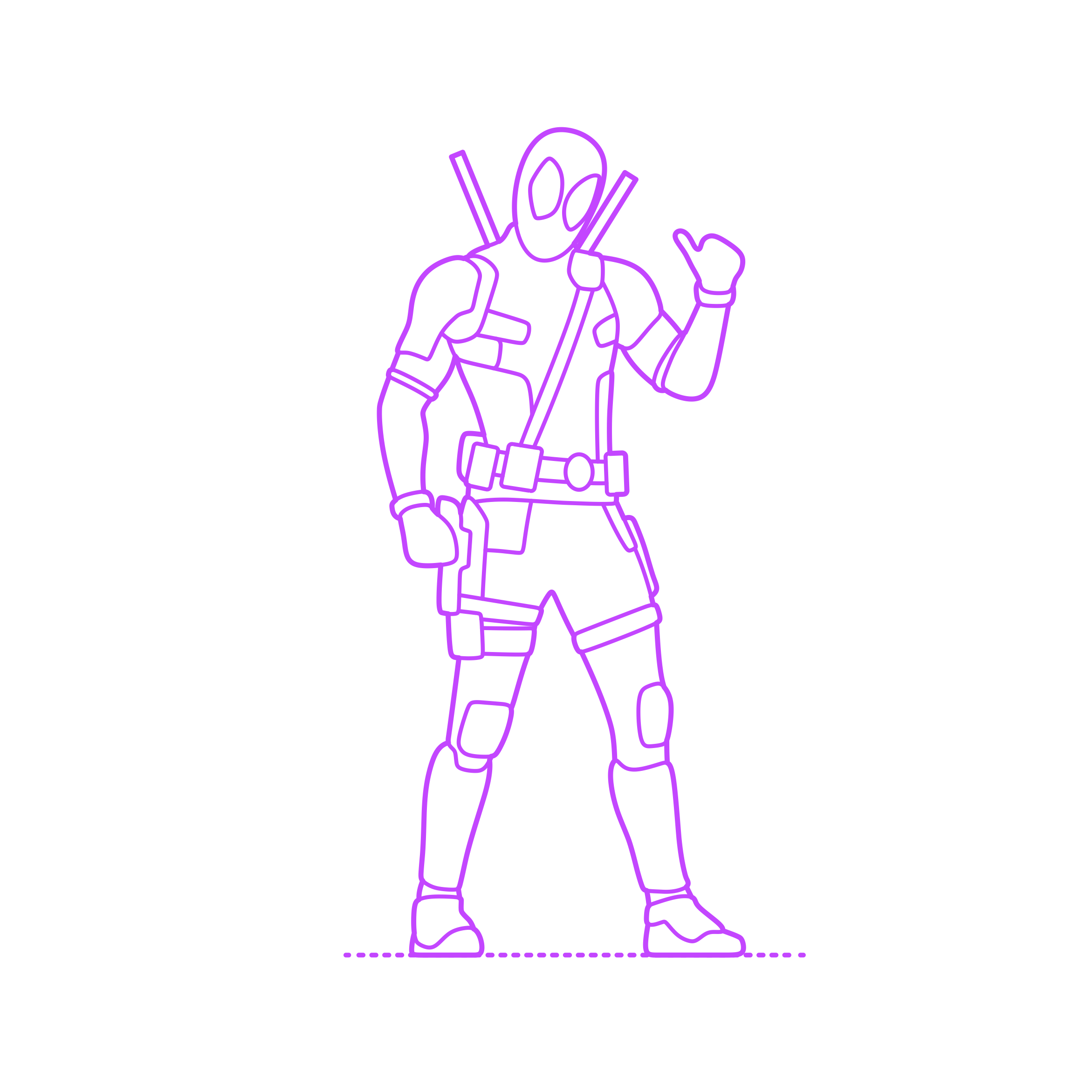 Pop Culture Marvel Comics Deadpool Outline Svg File Free Vectors